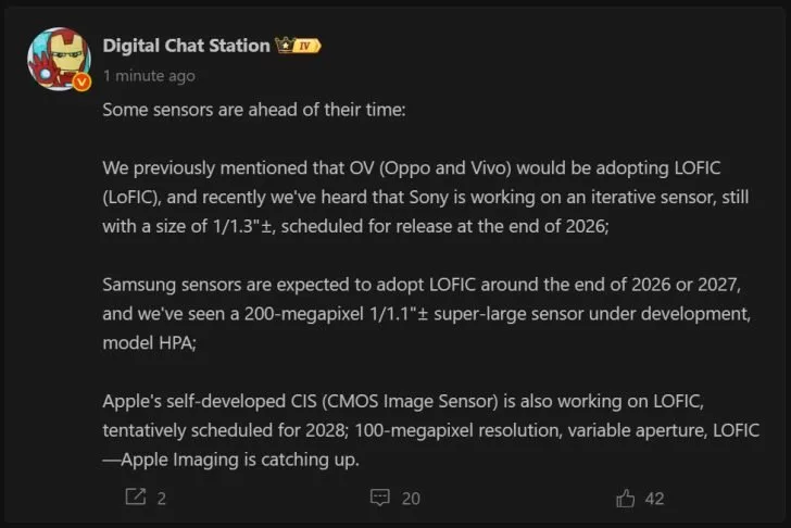 اپل روی توسعه دوربین ۱۰۰ مگاپیکسلی با فناوری LOFIC برای آیفون کار میکند